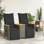 2-Sitzer-Gartensofa mit grauem PE-Rattantisch von vidaXL, Outdoor-Sofas - Ref: Foro24-365723, Preis: 286,31 €, Rabatt: %