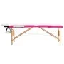 Camilla de masaje plegable 2 zonas madera blanco y rosa de vidaXL, Mesas de masaje - Ref: Foro24-110210, Precio: 146,82 €, De...