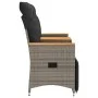 2-seater reclining garden sofa with gray PE rattan table by vidaXL, Outdoor sofas - Ref: Foro24-365723, Price: 286,31 €, Disc...