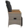 Sofá de jardín reclinable de 2 plazas con mesa ratán PE gris de vidaXL, Sofás de exterior - Ref: Foro24-365723, Precio: 244,9...