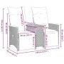 2-seater reclining garden sofa with gray PE rattan table by vidaXL, Outdoor sofas - Ref: Foro24-365723, Price: 286,31 €, Disc...