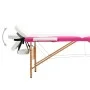 Camilla de masaje plegable 2 zonas madera blanco y rosa de vidaXL, Mesas de masaje - Ref: Foro24-110210, Precio: 146,82 €, De...