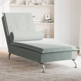 Massage-Diwansofa mit hellgrauem Samtkissen von vidaXL, Tagesbetten - Ref: Foro24-379450, Preis: 105,09 €, Rabatt: %