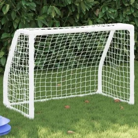 Kinder-Fußballtore und Ball, 2 Stück, Weißmetall, 64 x 35 x 48 cm von vidaXL, Fußballtore - Ref: Foro24-4008436, Preis: 58,54...
