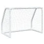 Porterías fútbol niños y balón 2 uds metal blanco 64x35x48 cm de vidaXL, Porterías de fútbol - Ref: Foro24-4008436, Precio: 5...