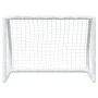 Porterías fútbol niños y balón 2 uds metal blanco 64x35x48 cm de vidaXL, Porterías de fútbol - Ref: Foro24-4008436, Precio: 5...