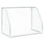Porterías fútbol niños y balón 2 uds metal blanco 64x35x48 cm de vidaXL, Porterías de fútbol - Ref: Foro24-4008436, Precio: 5...