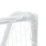 Porterías fútbol niños y balón 2 uds metal blanco 64x35x48 cm de vidaXL, Porterías de fútbol - Ref: Foro24-4008436, Precio: 5...
