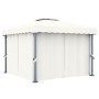 Cenador con cortina blanco crema aluminio 3x3 m de vidaXL, Carpas y cenadores - Ref: Foro24-3053377, Precio: 448,89 €, Descue...