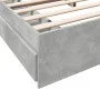 Concrete gray engineered wood bed with drawers 180x200 cm by vidaXL, Beds and slatted bases - Ref: Foro24-3280639, Price: 163...