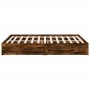 Smoked oak engineered wood bed with drawers 160x200 cm by vidaXL, Beds and slatted bases - Ref: Foro24-3280647, Price: 174,42...
