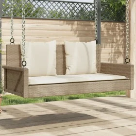 Swing bench with beige synthetic rattan cushions 119x56x48 cm by vidaXL, garden benches - Ref: Foro24-365632, Price: 131,02 €...