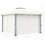 Gazebo with cream white aluminum curtain 3x3 m by vidaXL, Tents and gazebos - Ref: Foro24-3053377, Price: 475,07 €, Discount: %