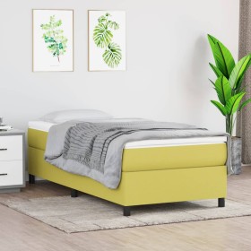 Estructura de cama sin colchón tela verde 80x200 cm
