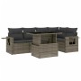 6-teiliges Gartenmöbel-Set und graue synthetische Rattankissen von vidaXL, Gartensets - Ref: Foro24-3267890, Preis: 418,33 €,...