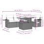 6-teiliges Gartenmöbel-Set und graue synthetische Rattankissen von vidaXL, Gartensets - Ref: Foro24-3267890, Preis: 418,33 €,...