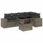 Set de muebles de jardín 6 pzas y cojines ratán sintético gris de vidaXL, Conjuntos de jardín - Ref: Foro24-3269150, Precio: ...