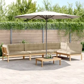 Garden pallet sofa set and cushions 5 pieces acacia wood by vidaXL, Outdoor sofas - Ref: Foro24-3209387, Price: 859,06 €, Dis...