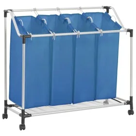 Wäschetrenner mit 4 blauen Stahlsäcken von vidaXL, Wäschekörbe - Ref: Foro24-288332, Preis: 40,10 €, Rabatt: %