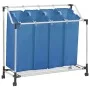 Wäschetrenner mit 4 blauen Stahlsäcken von vidaXL, Wäschekörbe - Ref: Foro24-288332, Preis: 40,10 €, Rabatt: %