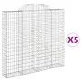 Gabion baskets 5 pcs arch shape iron 200x30x180/200 cm by vidaXL, Pots and planters - Ref: Foro24-3146197, Price: 582,86 €, D...