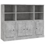 Aparador alto 3 piezas madera contrachapada gris hormigón de vidaXL, Aparadores - Ref: Foro24-3185307, Precio: 170,62 €, Desc...