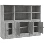 Aparador alto 3 piezas madera contrachapada gris hormigón de vidaXL, Aparadores - Ref: Foro24-3185307, Precio: 170,62 €, Desc...