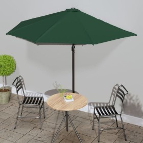 Green aluminum semicircular balcony umbrella 300x155cm by vidaXL, Umbrellas - Ref: Foro24-44592, Price: 61,81 €, Discount: %