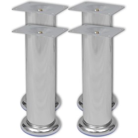 4x verchromte runde Sofabeine 180 mm von vidaXL, Stuhl- und Sofastützen - Ref: Foro24-242159, Preis: 15,19 €, Rabatt: %