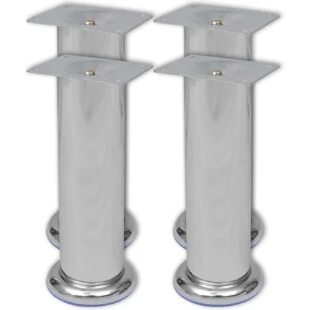 4x Chrome Round Sofa Legs 180mm by vidaXL, Chair and sofa supports - Ref: Foro24-242159, Price: 14,59 €, Discount: %