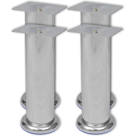 4x verchromte runde Sofabeine 180 mm von vidaXL, Stuhl- und Sofastützen - Ref: Foro24-242159, Preis: 15,19 €, Rabatt: %