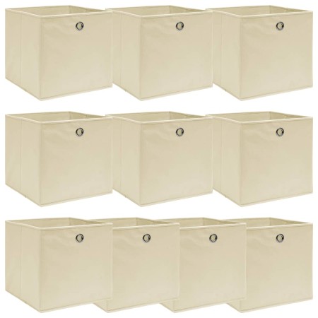Aufbewahrungsboxen 10 Stück cremefarbener Stoff 32x32x32 cm von vidaXL, Aufbewahrungskörbe - Ref: Foro24-288359, Preis: 45,29...