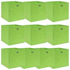 Storage boxes 10 pcs green fabric 32x32x32 cm by vidaXL, Storage baskets - Ref: Foro24-288371, Price: 51,16 €, Discount: %