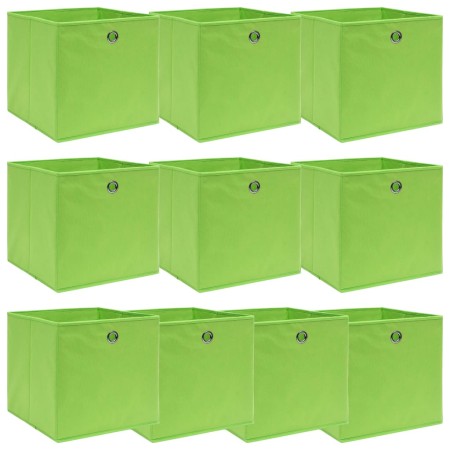 Aufbewahrungsboxen 10 Stück grüner Stoff 32x32x32 cm von vidaXL, Aufbewahrungskörbe - Ref: Foro24-288371, Preis: 52,03 €, Rab...