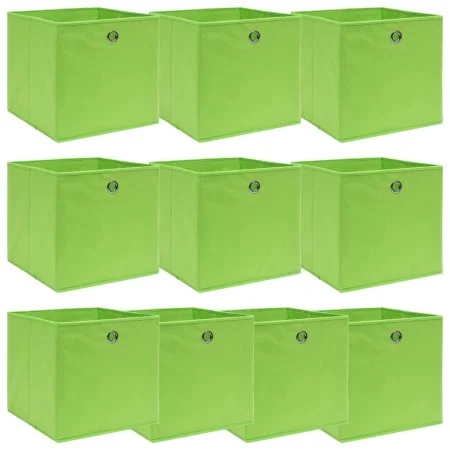 Storage boxes 10 pcs green fabric 32x32x32 cm by vidaXL, Storage baskets - Ref: Foro24-288371, Price: 51,16 €, Discount: %