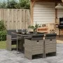 Garten-Essgruppe, 5-teilig, mit grauen Polstern aus synthetischem Rattan von vidaXL, Gartensets - Ref: Foro24-3277663, Preis:...