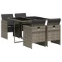 Garten-Essgruppe, 5-teilig, mit grauen Polstern aus synthetischem Rattan von vidaXL, Gartensets - Ref: Foro24-3277663, Preis:...