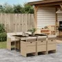 Garten-Essgruppe 7-teilig mit Kissen aus synthetischem Rattan in Beige. von vidaXL, Gartensets - Ref: Foro24-3277677, Preis: ...