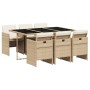 Set comedor de jardín 7 pzas con cojines ratán sintético beige by vidaXL, Garden sets - Ref: Foro24-3277677, Price: 498,69 €,...
