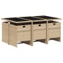 Set comedor de jardín 7 pzas con cojines ratán sintético beige by vidaXL, Garden sets - Ref: Foro24-3277677, Price: 498,69 €,...
