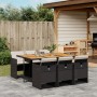 Set de comedor de jardín 7 pzas y cojines ratán sintético negro by vidaXL, Garden sets - Ref: Foro24-3277682, Price: 547,63 €...