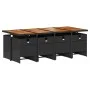 Set de comedor de jardín 9 pzas y cojines ratán sintético negro de vidaXL, Conjuntos de jardín - Ref: Foro24-3277694, Precio:...