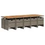 Set de comedor de jardín 11 pzas y cojines ratán sintético gris by vidaXL, Garden sets - Ref: Foro24-3277705, Price: 1,00 €, ...