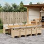 Garten-Essgruppe 11-teilig mit Kissen aus synthetischem Rattan in Beige. von vidaXL, Gartensets - Ref: Foro24-3277707, Preis:...