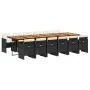 Set comedor de jardín con cojines 13 pzas ratán sintético negro by vidaXL, Garden sets - Ref: Foro24-3277718, Price: 1,00 €, ...