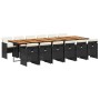 Set comedor de jardín con cojines 13 pzas ratán sintético negro by vidaXL, Garden sets - Ref: Foro24-3277718, Price: 1,00 €, ...