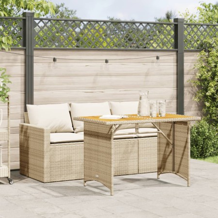 Set comedor de jardín 2 pzas con cojines ratán sintético beige by vidaXL, Garden sets - Ref: Foro24-366338, Price: 283,47 €, ...