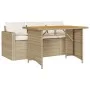 Set comedor de jardín 2 pzas con cojines ratán sintético beige by vidaXL, Garden sets - Ref: Foro24-366338, Price: 295,71 €, ...