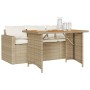 Set comedor de jardín 2 pzas con cojines ratán sintético beige by vidaXL, Garden sets - Ref: Foro24-366338, Price: 283,47 €, ...