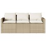 Set comedor de jardín 2 pzas con cojines ratán sintético beige by vidaXL, Garden sets - Ref: Foro24-366338, Price: 283,47 €, ...